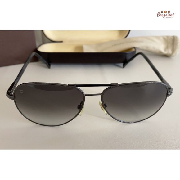 Authentic LOUIS VUITTON Damier Graphite Gunmetal Conspiration Pilote Sunglasses - Picture 10 of 12